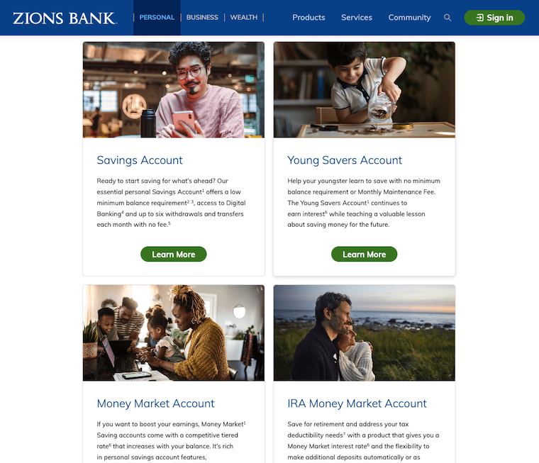 Zions Bank savings accounts