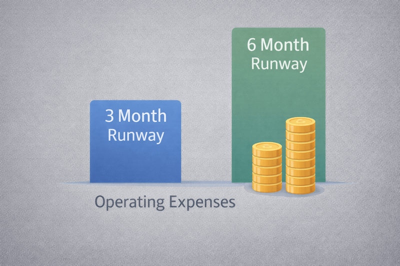 3-6 month your savings can cover