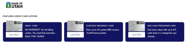 Bank of Utah credit cards