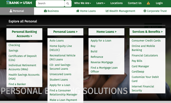Bank of Utah products and services