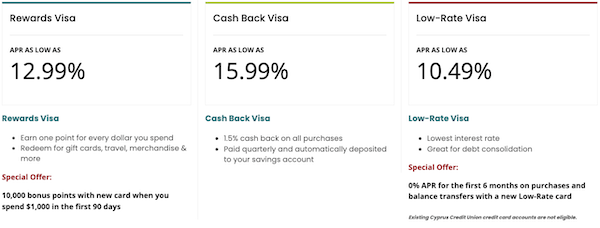 Cyprus Credit Union credit cards