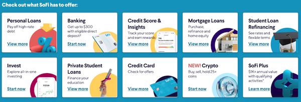 SoFi Bank products