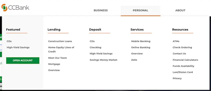 CCBank products and services
