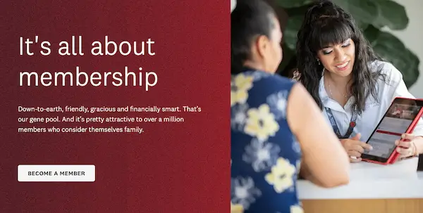 Mountain America Credit Union membership page highlighting member eligibility and membership benefits