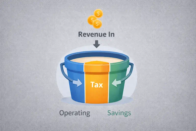 Setting aside part of business income for taxes