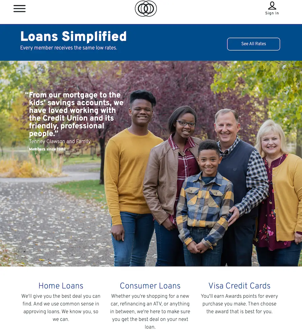 Utah Power Credit Union loan options for home loans, consumer loans, and Visa credit cards